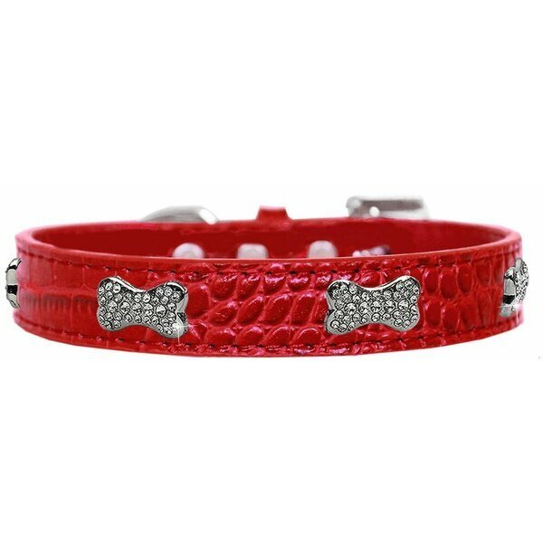 Croc Crystal Bone Dog CollarRed Size 14, Mirage Pet Products, Mfr#: 720-10 RDC14